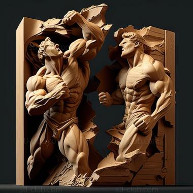 3D model Training Wrecks Muscle Battle Double Battle (STL)